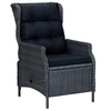 Image de Chaise en resine tressee empilable non pliable H. 80 cm exterieur gris