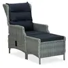 Image de Chaise inclinable de jardin tabouret Résine tressée Gris clair