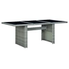 Image de Table de jardin Gris clair Résine tressée et verre trempé