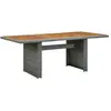 Image de Table de jardin Gris clair Résine tressée et bois d acacia