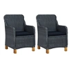 Image de Chaises de jardin avec coussins lot de 2 Résine tressée
