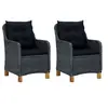 Image de Lot de 2 chaise H. 92 cm empilable non pliable exterieur en resine tressee gris