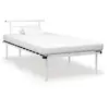Image de Cadre de lit sans matelas blanc métal 100x200 cm