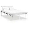 Image de Cadre de lit sans matelas blanc métal 120x200 cm