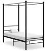 Image de Cadre de lit à baldaquin sans matelas noir métal 90x200 cm