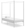 Image de Cadre de lit à baldaquin sans matelas blanc métal 90x200 cm