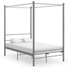 Image de Cadre de lit à baldaquin sans matelas gris métal 140x200 cm