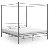 Image de Cadre de lit à baldaquin sans matelas gris métal 180x200 cm