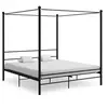 Image de Cadre de lit à baldaquin sans matelas noir métal 200x200 cm