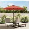 Image de vidaXL Parasol met LED-verlichting en stalen paal 300 cm terracotta313757