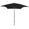 Image de Parasol met houten paal 200x300 cm zwart313760