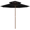 Image de Parasol dubbeldekker met houten paal 270 cm zwart313766
