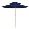 Image de Parasol dubbeldekker met houten paal 270 cm blauw313767
