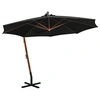Image de Zweefparasol met paal 3,5x2,9 m massief vurenhout zwart313772