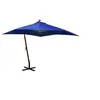 Image de Zweefparasol met paal 3x3 m massief vurenhout azuurblauw313779