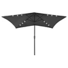 Image de Parasol de Jardin avec LED et Mât en Acier, Pare-soleil de Patio, Abri de Soleil, Parasol de Plage Terrasse 313788