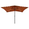 Image de Parasol de Jardin avec LED et Mât en Acier, Pare-soleil de Patio, Abri de Soleil, Parasol de Plage Terrasse 313791