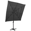 Image de Parasol de Jardin à 4 Niveaux avec Mât en Aluminium, Pare-soleil de Patio, Abri de Soleil, Parasol de Plage Terrasse, 313822