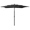 Image de Parasol de Jardin à 3 niveaux avec Mât en Aluminium, Pare-soleil de Patio, Abri de Soleil, Parasol de Plage Terrasse, 313842