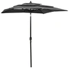Image de Parasol de Jardin à 3 niveaux avec Mât en Aluminium, Pare-soleil de Patio, Abri de Soleil, Parasol de Plage Terrasse, 313846