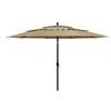 Image de Parasol de Jardin à 3 niveaux avec Mât en Aluminium, Pare-soleil de Patio, Abri de Soleil, Parasol de Plage Terrasse, 313879