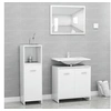 Image de Ensemble de meubles de salle de bain 3pcs Blanc Bois ingénierie