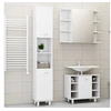Image de Ensemble de meubles de salle de bain 3pcs Blanc Bois ingénierie