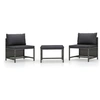 Image de Salon de jardin modulable resine tressee gris 3 pieces x 54 x 60 3 personnes