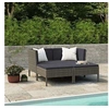 Image de Salon de jardin resine tressee gris 4 pieces x 69 x 69 4 personnes