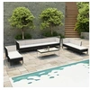Image de Salon de jardin Vidaxl resine tressee noir 4 pieces 10 personnes