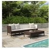 Image de Salon de jardin 6 pcs avec coussins Résine tressée Marron