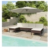 Image de Salon de jardin 6 pcs avec coussins Résine tressée Marron