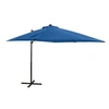 Image de Zweefparasol met paal en LED-verlichting 250 cm azuurblauw312325