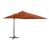 Image de Parasol de Jardin en Porte-à-faux avec Mât et Lumières LED, Pare-soleil de Patio, Abri de Soleil Terrasse, Terre 312327