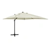 Image de Zweefparasol met paal en LED-verlichting 300 cm zandkleurig312344