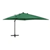 Image de Zweefparasol met paal en LED-verlichting 300 cm groen312345