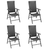 Image de Lot de 4 chaise exterieur non pliable H. 105 cm en resine tressee noir