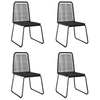 Image de Tuinstoelen 4 st poly rattan zwart313112