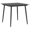 Image de Table à dîner de jardin Noir 80x80x74 cm Acier et verre