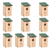 Image de Nichoirs en bois - - 10 pcs - 12x12x22 cm - Trou d'entrée 3 cm - Brun