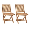 Image de Chaises de jardin pliables - - Bois de teck massif - Brun - Naturel - Meuble de jardin