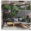Image de Salon de jardin 4 pcs avec coussin Bois d acacia solide