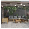 Image de Salon de jardin 7 pcs avec coussin Bois d acacia solide