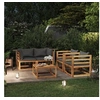 Image de Salon de jardin modulable gris bois massif 5 pieces 70 x 68 x 60 cm 5 personnes