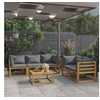 Image de Salon de jardin modulable gris bois massif 6 pieces 70 x 68 x 60 cm 5 personnes