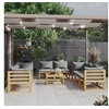 Image de Salon de jardin modulable Bois massif 9 personnes 9 pieces
