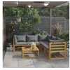Image de Salon de jardin modulable bois massif gris 4 pieces 5 personnes