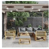 Image de Salon de jardin 8 pcs avec coussin Bois d acacia solide
