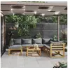 Image de Salon de jardin modulable bois massif gris 8 pieces 8 personnes