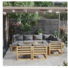 Image de Salon de jardin modulable gris bois massif 10 personnes 70 x 68 x 60 cm 10 pieces